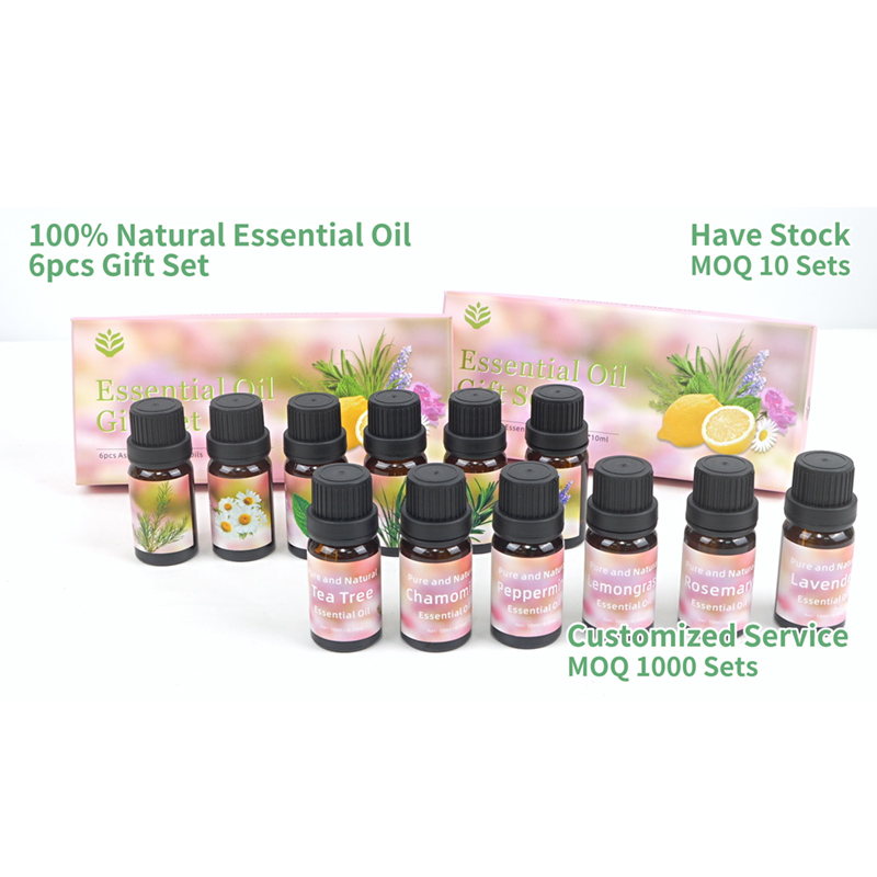 6 Bottle  Aromatherapy Essential Oil Wholesale Essential Oil Kit 100% Pure Essential Oil Gift Set
