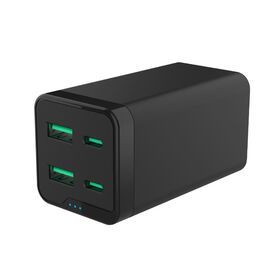 USB C Charger 120W GaN 4-Port 2C2A USB-C Charging Station 100W via USB-C PD Type C Fast Charging Hub for USB-C Devices