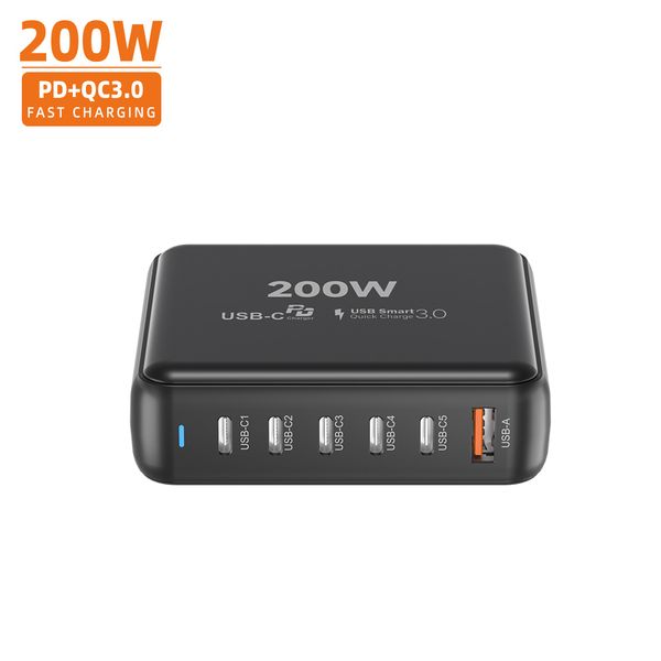Vina 100W 200W 3A Pd phone charger fast charging portable 65 watt usb charger 200 watt mobile charger multiport adapter