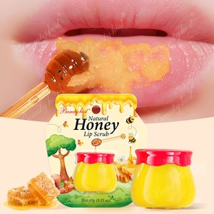 Private Label OEM Lip Care Honey Sugar Scrub, Cute Honey Pot Lip Exfoliator For Removing Dead Skin, Smooth, Lightening