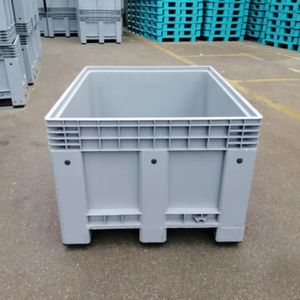 Factory wholesale1200x1000x770 mm Heavy-Duty reusable Auto Parts Storage Container Rigid Plastic Solid Side Pallet Tote Bin Box