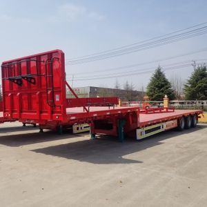 China New 40FT Flat Bed Container Transport Truck Trailer 40 Feet 3 Axle Flatbed Semi Trailer for Sale