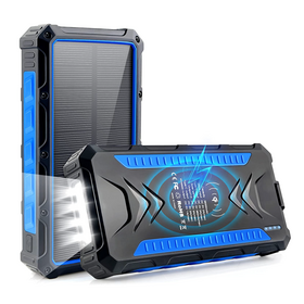 36000mAh Solar Power Bank Qi Wireless Solar Portable Charger with LED FlashlightsPopular