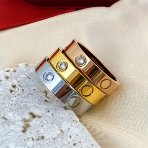 Fashion Brand Ring Titanium Steel Couple No Diamond Three Diamond Stainless Steel Ring Manufacturer Wholesale Jewelry
