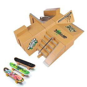 Skate Park Kit, Hometall 8PCS Skate Park Kit Ramp Parts for Finger Skateboard Parks Training Props (8PCS)