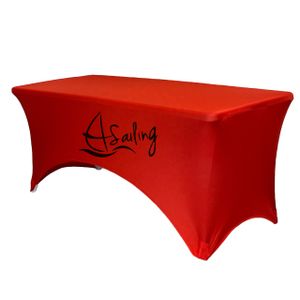 5 ft size Stretch Fit Table Covers in Plain or Custom-Print Styles table cloth