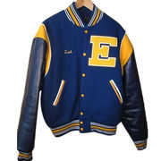 Unisex jacket wool jacket sports jacket American jacket leather sleeves and wool shell