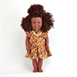 Wholesale vinyl black 16 inch african fashion kids baby black dolls