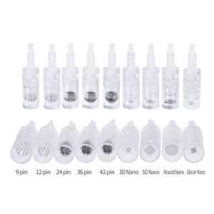 Replacement 9/12/24/36/42 Pins Nano Microneedling Cartridge for MTS PMU Derma Pen Dr.pen Ultima N2 M5 M7 White Needle Cartridges