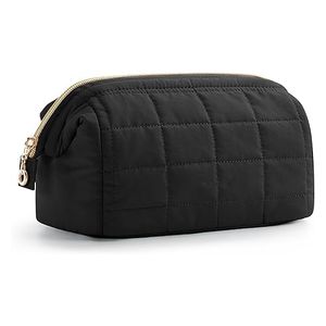 Makeup Bag Travel Cosmetic Bag and Puffy Padded Make Up Bags Large Capacity Makeup Organizer Case with Wide-open Pouch Purse
