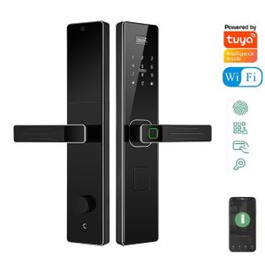 Tuya Smart WiFi Digital Lock Handle Code RFID IC Card App Apartment Room Biometric Fingerprint Smart Lock