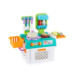 Mini Kitchen Playset with Sound and Color-Changing Lights - Realistic Cooking, Multicolor