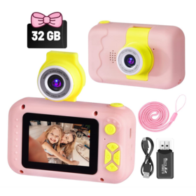 Factory Wholesale Kids Camera with 32B Card 180 Degree Flip Len Student Camera 2.4in IPS Screen Digital Children Selfie Camera