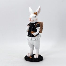 2021 Boy Girl Easter Room Desk Ornament Gentleman Rabbit Garden Sculpture With Basket