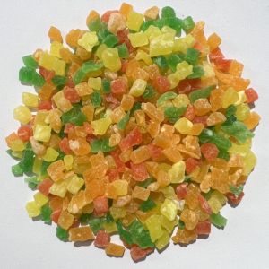 Healthy Fruit Tea Sweet Taste 5mm Colorful Candied Pineapple Cubes for Blended Tea