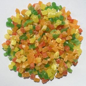 Healthy Fruit Tea Sweet Taste 5mm Colorful Candied Pineapple Cubes for Blended Tea