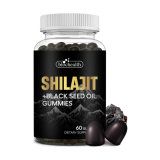 Biocaro Private Label Organic Pure Himalayan Shilajit Gold Gummies with Shilajit Extract and Black Seed Oil for Energy Booster