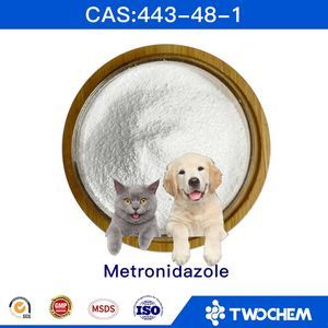 Twochem Top Selling Strength Animal Materials Pharmaceutical Grade Metronidazole Powder CAS 443-48-1 with High Purity