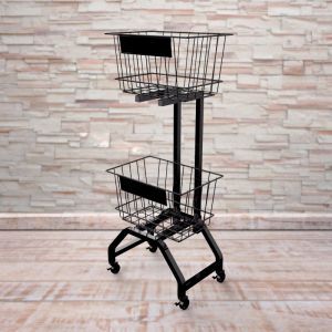 Supermarket Retail 2 Tier Promotion Dump Bin Wire Dump Bin Basket