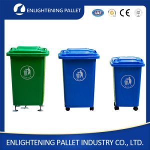4 Rubber Wheels High Quality Customized Color Outdoor Euro OEM HDPE Plastic Waste Bin/Garbage Bin/Trash Can/Dustbin with Stiffener