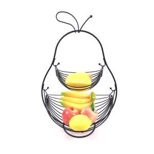 Two Tier Metal Fruit Basket for Home and Kitchen