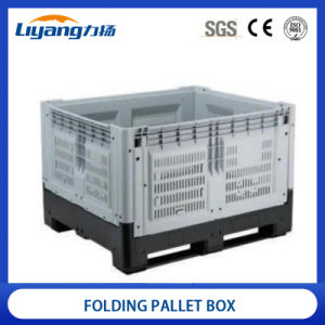 Folding Collapsible Large Bulk Durable Heavy Duty Industrial Stackable Euro Logistic HDPE Plastic Vegetable Fruit Storage Pallet Container Box for Agriculture