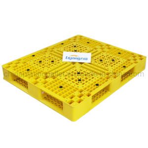 Heavy Duty Welded Stackable 1200X1100X150mm HDPE Yellow Color Industrial Plastic Pallet for Sale