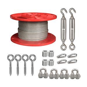 3/16" 304 Stainless Steel Cable Railing Kit with Hook/Eye Turnbuckle, Turnbuckle Wire Tensioner Kit Factory Price