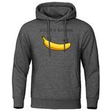 Dolce & Banana Printing Men′s Sweatshirt Fashion Casual Hoodies Autumn Loose Pullover Tops Pocket Fleece Warm Sportswear Male
