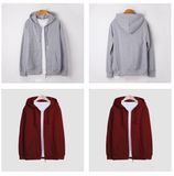 Wholesale China Manufacturer Knitted Plain Blank Full Zipper Hoodies