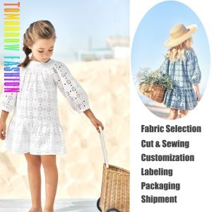 Hot Selling New Design Lace Clothing Apparel Custom OEM Factory Wholesale Kids Wear Summer Children Clothes Girls Dress