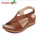 ODM Wholesale Low Price New Outdoor Brown Womens Slide Sandals