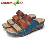 Factory Low Price New Breathable Lightweight Wedge Heel Sandals for Woman