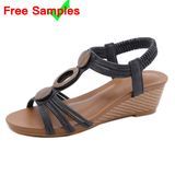 Custom Logo Original Outdoor Anti-Slip Wedge Heel Designer Sandals Women