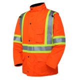 Custom Orange High Visibility Winter Softshell Reflective Safety Jacket