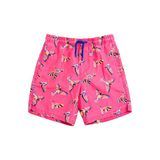 Hot Selling OEM Logo Aop Sublimated Print Kids Boys 100% Polyester Swimming Boardshort with Solid Color Drawstring