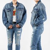 China Manufacturers Stone Wash Lady Denim Coat Plus Size Jean Jackets for Women