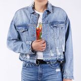 Quality 100% Cotton Light Short Crop Jeans Jacket Women