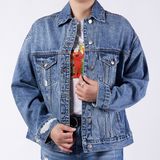 Quality Supplier Blue 100% Cotton Denim Jeans Jacket Women Jean Shirts