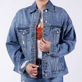 Quality Supplier Blue 100% Cotton Denim Jeans Jacket Women Jean Shirts