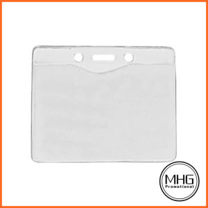 Xiamen Miss Home Gifts Limited Texturized Clear Vinyl Horizontal Badge Holder with Slot & Chain Holes