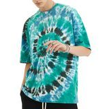 Custom Logo Tie Dye Design High Quality Loose Oversize Polyester Cotton Blend Men T Shirt