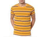 Custom Logo High Quality Stripe Short Sleeve Breathable Jogging Sport Cotton Spandex Blend Men T Shirt