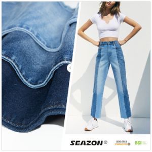 Nice Vintage Stretch 11oz a/W Woven Twill Denim Fabric for Ladies′ Jeans Cotton Polyester Viscose Spandex