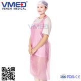 Disposable PE Plastic Pink Apron