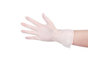 CE Certificated Disposable Medical Examination Yellow Vinyl Glove Powder-Free