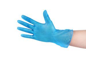 En455 CE Certificated Disposable Medical Examination Blue Vinyl Blend Nitrile Glove Powder Free