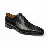 Quality China Shoe Factory Genuine Leather Handmade Ostrich Skin Dress Shoes