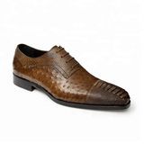OEM Wholesale High Quality Ostrich Leather Luxurious Mens Italian Handmade Dress Shoes