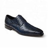 OEM Factory Wholesale Ostrich Skin Mens Luxury Leather Dress Luxurious Shoes